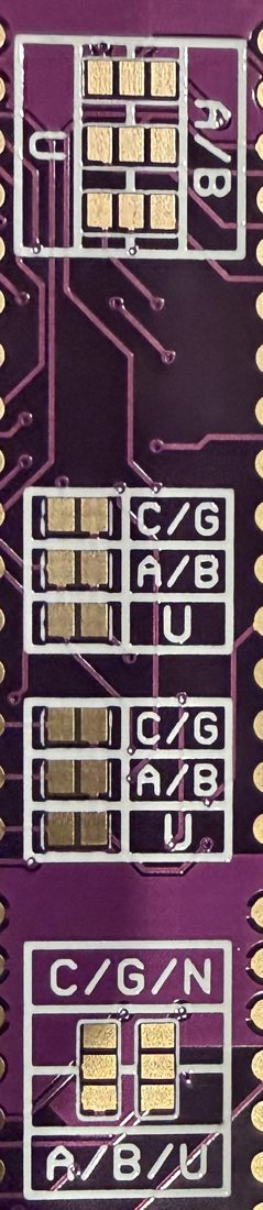 the back's jumper blocks, top to bottom as in the table