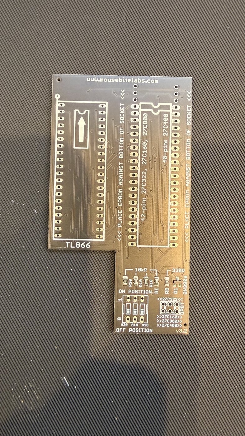 an adapter board for a TL866-class programmer