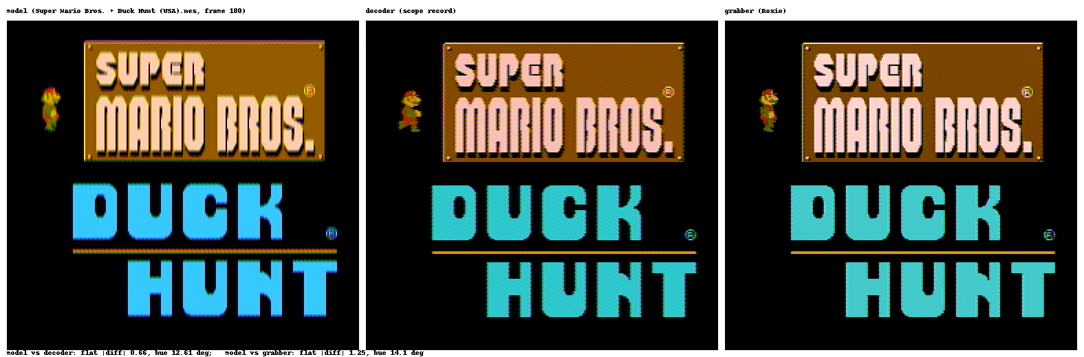 The model, the decoder and the grabber on the title screen