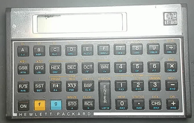 the HP-16C's keyboard
